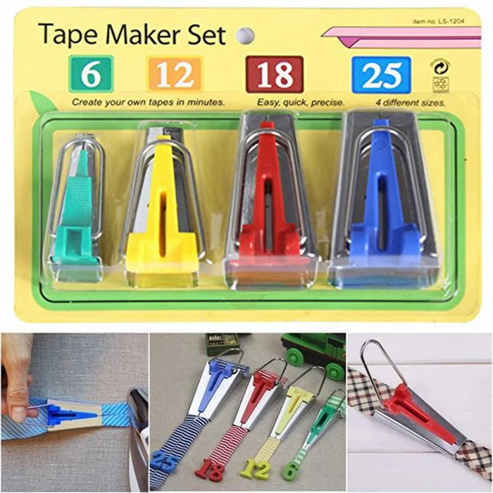 Sewing Bias Tape Makers (Set of 4 Sizes)