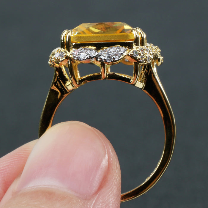 925 Sterling Silver Citrine Gemstone Ring