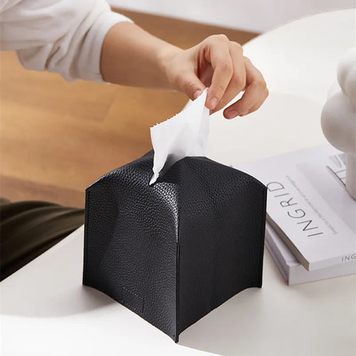 Foldable PU Leather Tissue Box