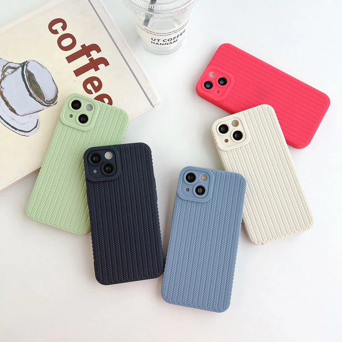 Woven Pattern Phone Case For iPhone